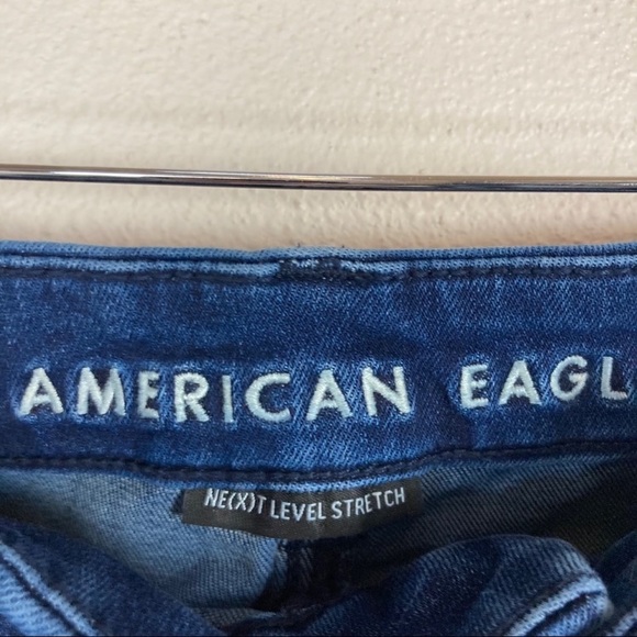 American Eagle AEO Curvy Highest Rise Jegging Destructed Dark Jeans Women’s Sz 4 - Picture 5 of 6